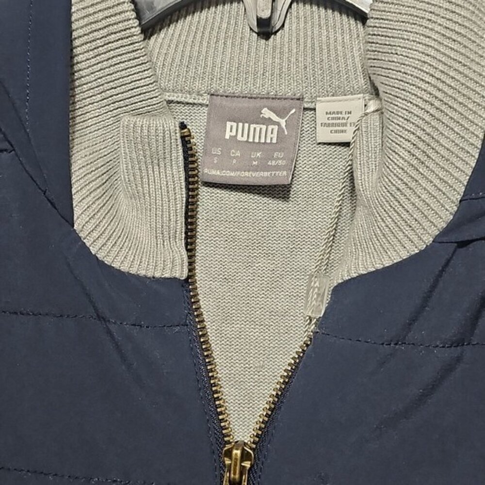 Puma Clubhouse Hybrid Vest Navy Blue Hooded Vest Small NWT - Picture 3 of 7